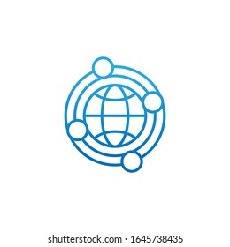 Vektorillustration-Design-Illustration für Globe-Linien-Symbole. Globe Vektorillustration Illustration für Website, mobile, grafische Elemente, Logo, App, UI. Globe, lineares Symbol einzeln auf weißem Hintergrund.