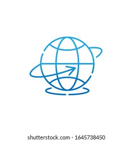 Globe line icon vector design illustration. Globe vector illustration for website, mobile, graphic elements, logo, app, UI. Globe linear icon isolated on white background.