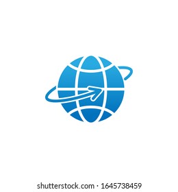 Ilustración de diseño vectorial de icono de línea de globo. Ilustración vectorial global para sitio web, móvil, elementos gráficos, logotipo, aplicación, UI. Icono lineal de globo aislado en fondo blanco.