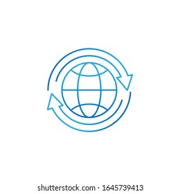 Globe line icon vector design illustration. Globe vector illustration for website, mobile, graphic elements, logo, app, UI. Globe linear icon isolated on white background.