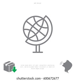 The globe line icon. vector illustration