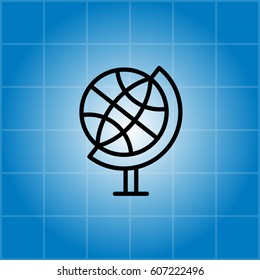 The globe line icon. vector illustration