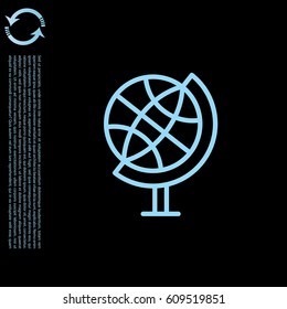 The globe line icon. vector illustration