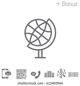 The globe line icon. vector illustration