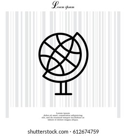 The globe line icon. vector illustration