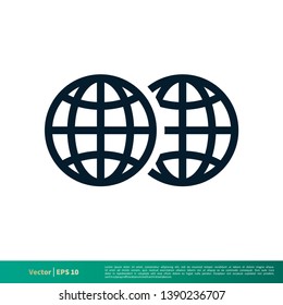 Globe Line Icon Vector Logo Template Illustration Design. Vector EPS 10.
