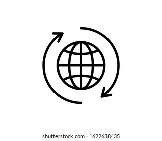 Globe line icon. Vector symbol in trendy flat style on white background. Web sing for design.