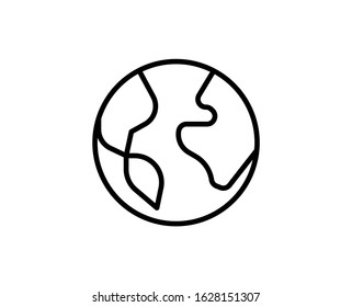 Globe line icon. Vector symbol in trendy flat style on white background. Web sing for design.