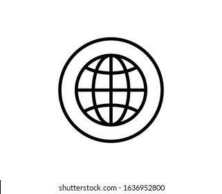 Globe line icon. Vector symbol in trendy flat style on white background. Web sing for design.