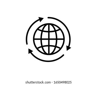 Globe line icon. Vector symbol in trendy flat style on white background. Web sing for design.