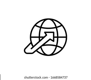 Globe line icon. Vector symbol in trendy flat style on white background. Web sing for design.