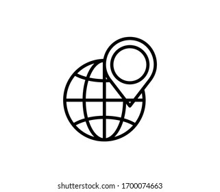 Globe line icon. Vector symbol in trendy flat style on white background. Web sing for design.