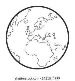 Globe Line Icon Vector. globe  thin line simple web symbol on white background. Planet Earth linear picture Outline. 