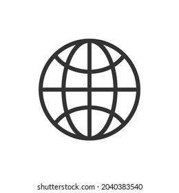 Globe line icon. Web symbol for web and apps. Sign design in outline style. Globe stroke object.