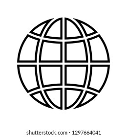 Globe line icon. World or planet earth symbol. Vector Illustration