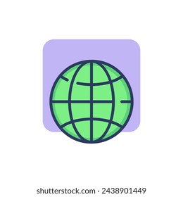 Globe line icon. World symbol for web, website and mobile app design. Internet and networking concept.