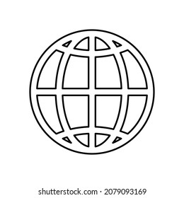 Globe line icon. World wide web outline symbol. Vector illustration isolated on white