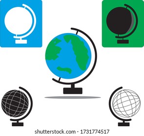 Globe line icons. Editable stroke. Pixel perfect.