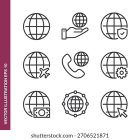 Iconos de línea de globo - Mini icono de la serie de colección