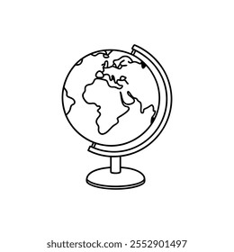 Globe  line part Vector illustration on white background.