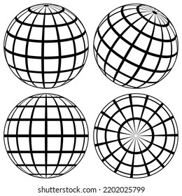 Tierra de esfera de la línea del mundo, alambre planetario de bola 3d