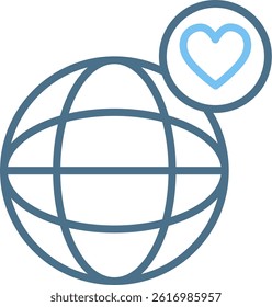 Globe Line Two Colour Icon