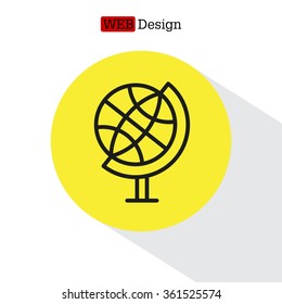 Globe. line vector icon