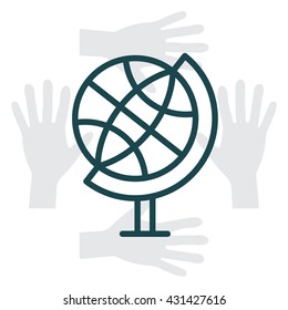 The globe. line vector icon