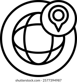 Globe Line Vector Icon Design