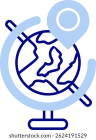 Design de ícone de vetor de linha de globo