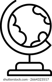 Design de ícone de vetor de linha de globo