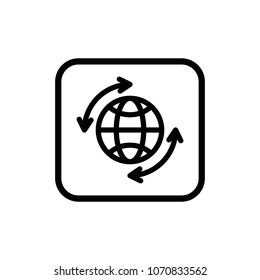 Globe line vector icon. Marketing outline illustration.