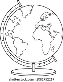 globe line vector illustration isolated on white background