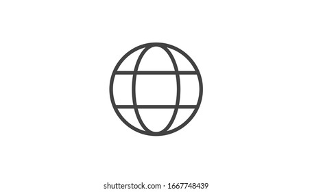 Icono del sitio web de la línea de globo.  