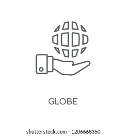 Globe linear icon. Globe concept stroke symbol design. Thin graphic elements vector illustration, outline pattern on a white background, eps 10.