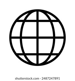 globe linear logo mark in black and white