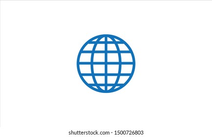 Globe lines flat minimal logo design