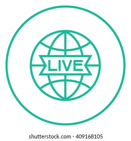 Globo con icono de la línea de signos en vivo.