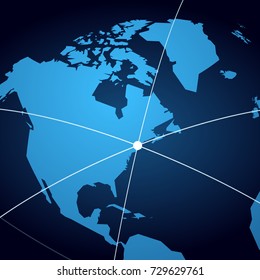 globe location design, planet earth America position