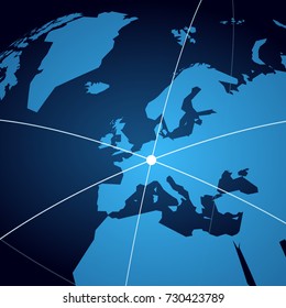 globe location design, planet earth Europe position