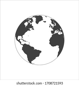 globe with location icon on a white background