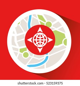globe location laptop map gps vector illustration eps 10
