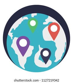 A globe with location marker on it shows GPS