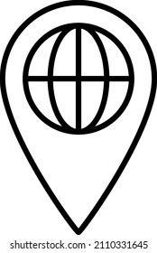 Vector de iconos de contorno de ubicación de globo