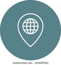 Globe, location, pin icon vector image. Can also be used for Navigation. Suitable for use on web apps, mobile apps and print media.