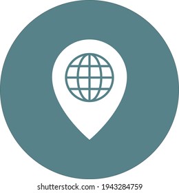 Globe, location, pin icon vector image. Can also be used for Navigation. Suitable for use on web apps, mobile apps and print media.