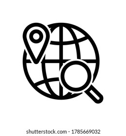 Globe location search / Global position Icon