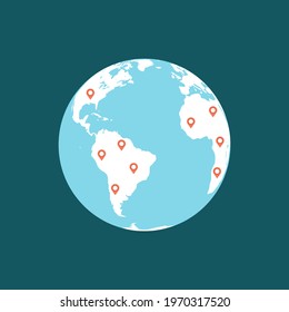 Globe with locations marked concept vector illustration design 
