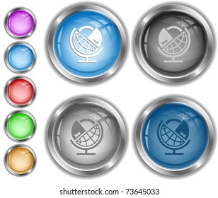 Globe and lock. internet buttons.