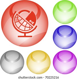 Globe and lock. Vector interface element.